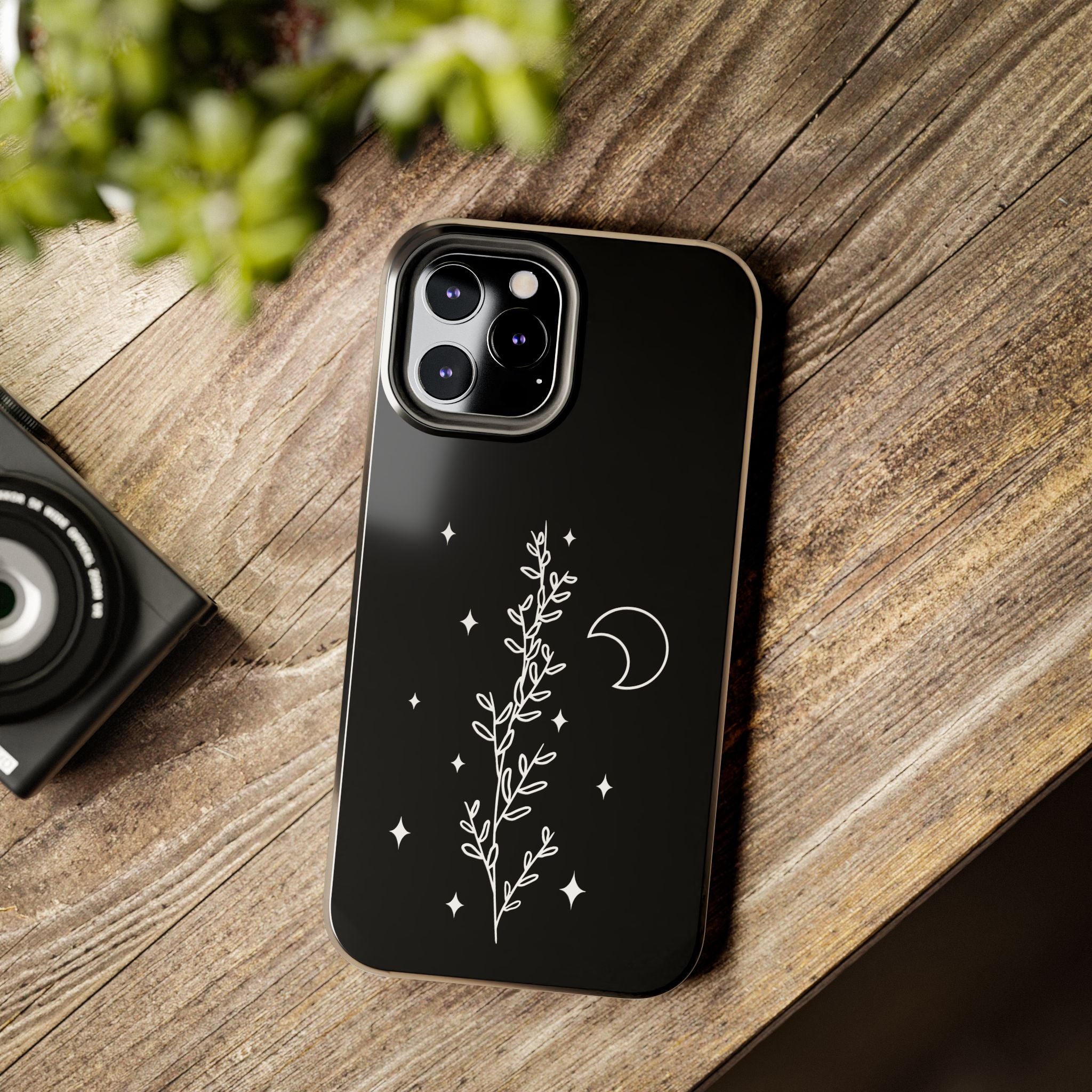 Floral Moon Tough Phone Case – Night Sky Botanical Phone Cover