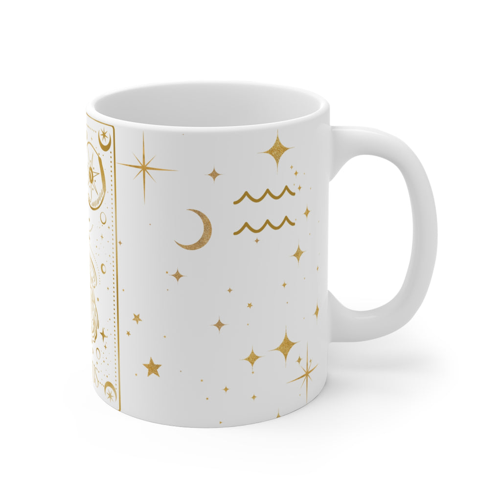 AQUARIUS Zodiac Art Mug | Astrological Water Bearer Design
