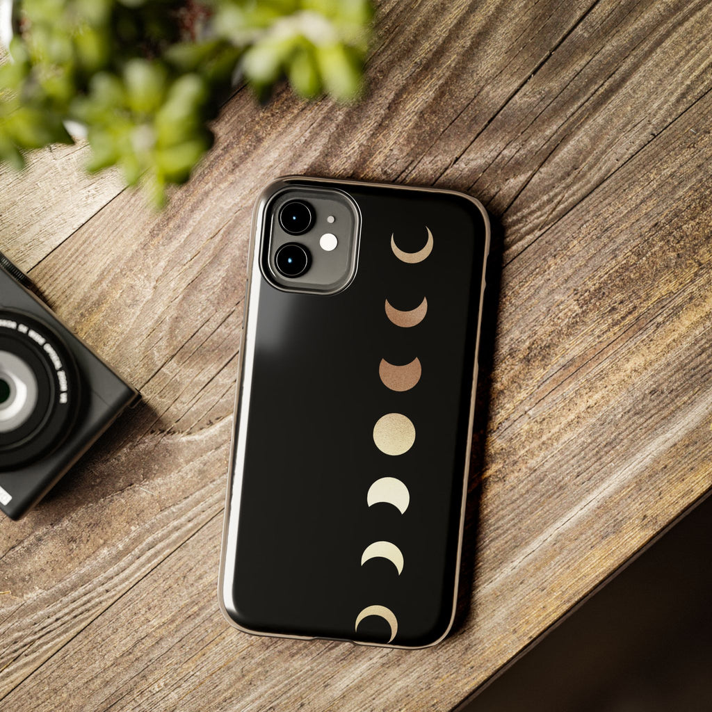 Moon Phase Tough Phone Case — Minimalist Celestial iPhone Protector