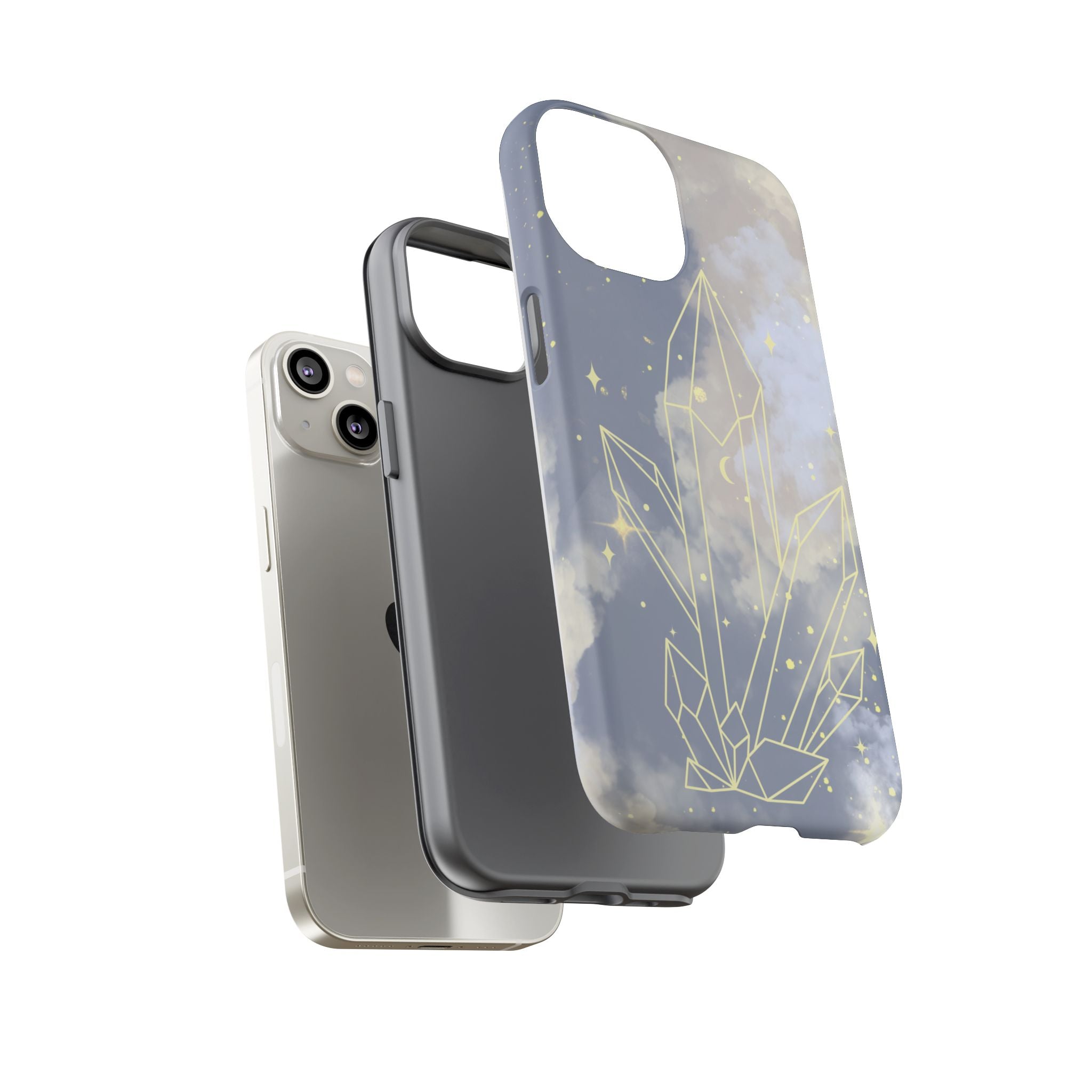 Crystal Moon Tough Phone Case — Mystical Cloudy Sky Protective Cover