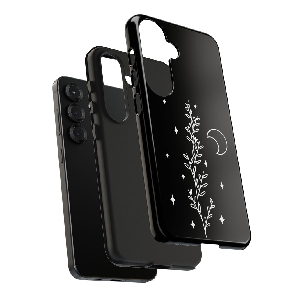Floral Moon Tough Phone Case – Night Sky Botanical Phone Cover