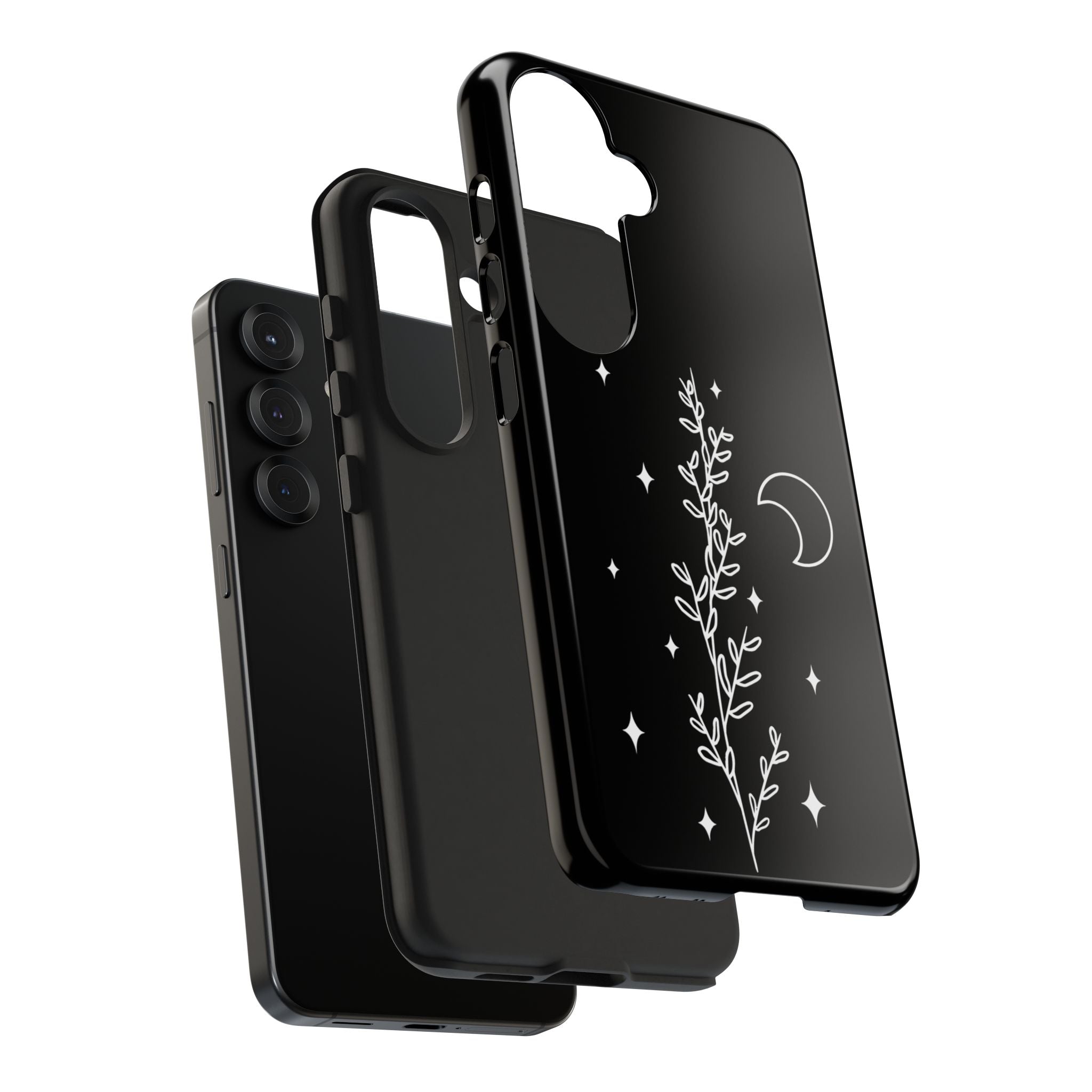 Floral Moon Tough Phone Case – Night Sky Botanical Phone Cover