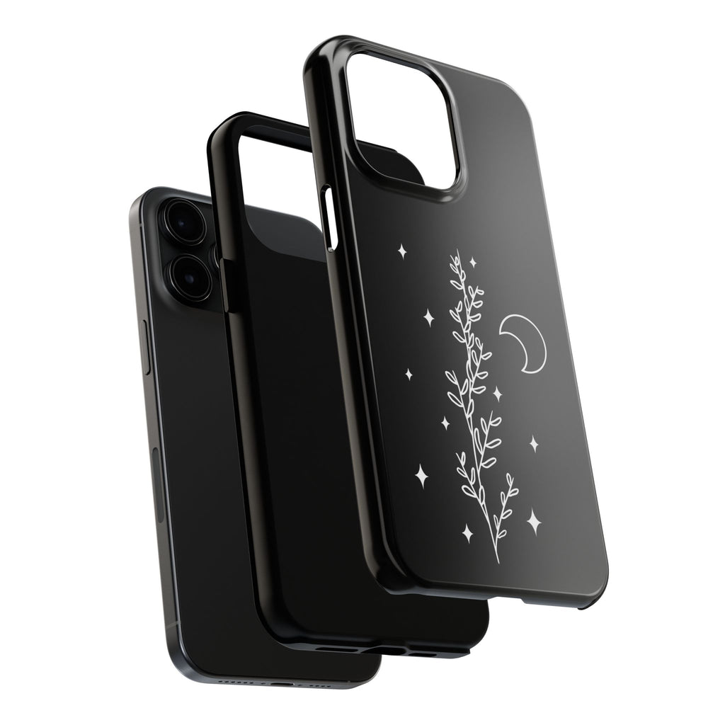Floral Moon Tough Phone Case – Night Sky Botanical Phone Cover