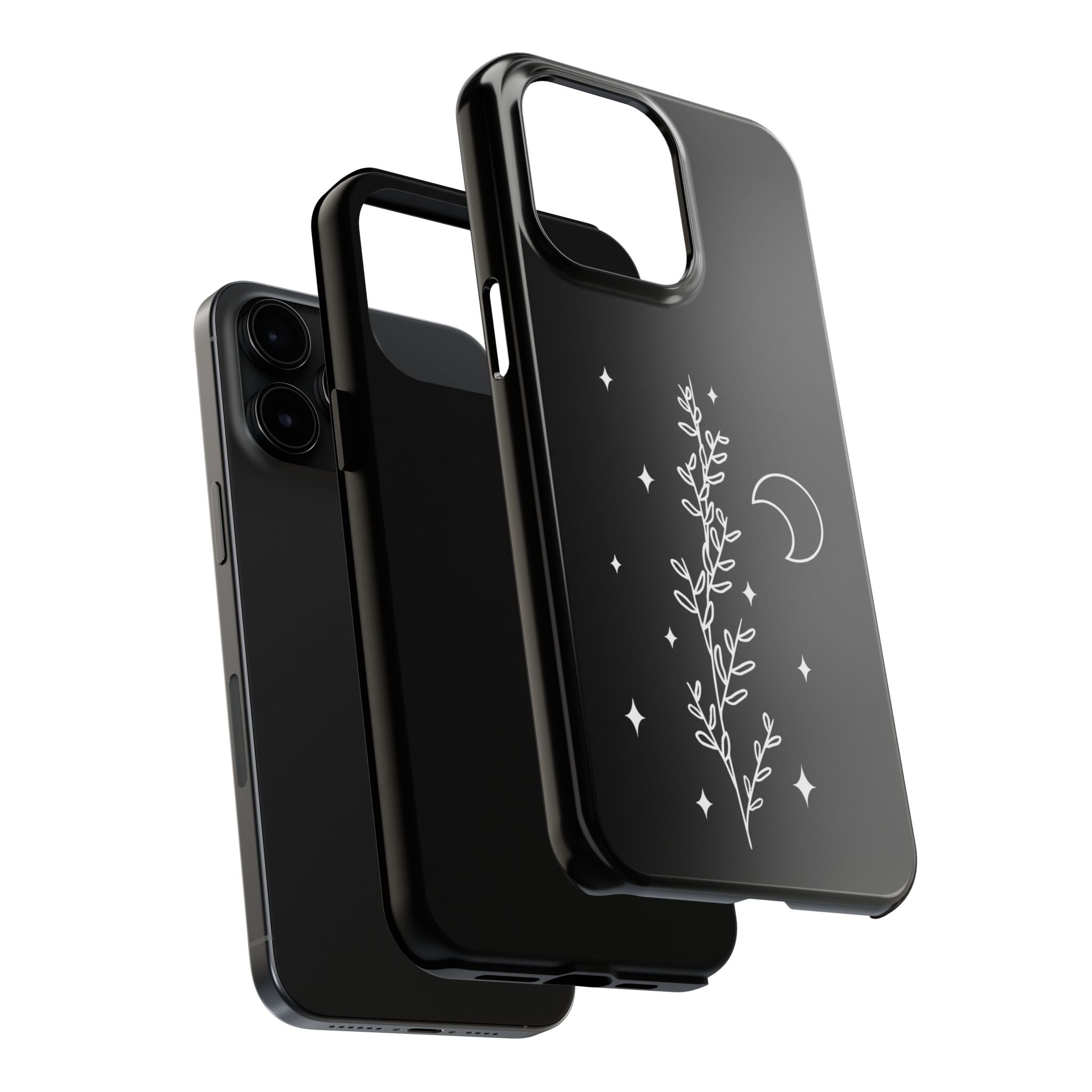 Floral Moon Tough Phone Case – Night Sky Botanical Phone Cover
