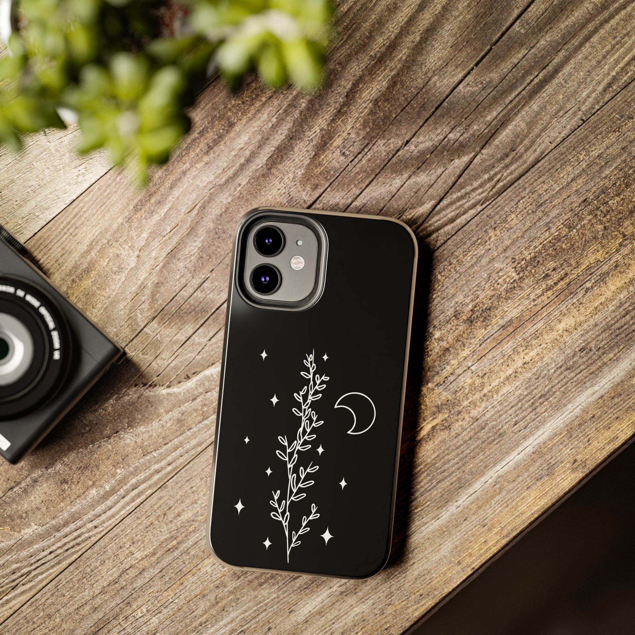 Floral Moon Tough Phone Case – Night Sky Botanical Phone Cover