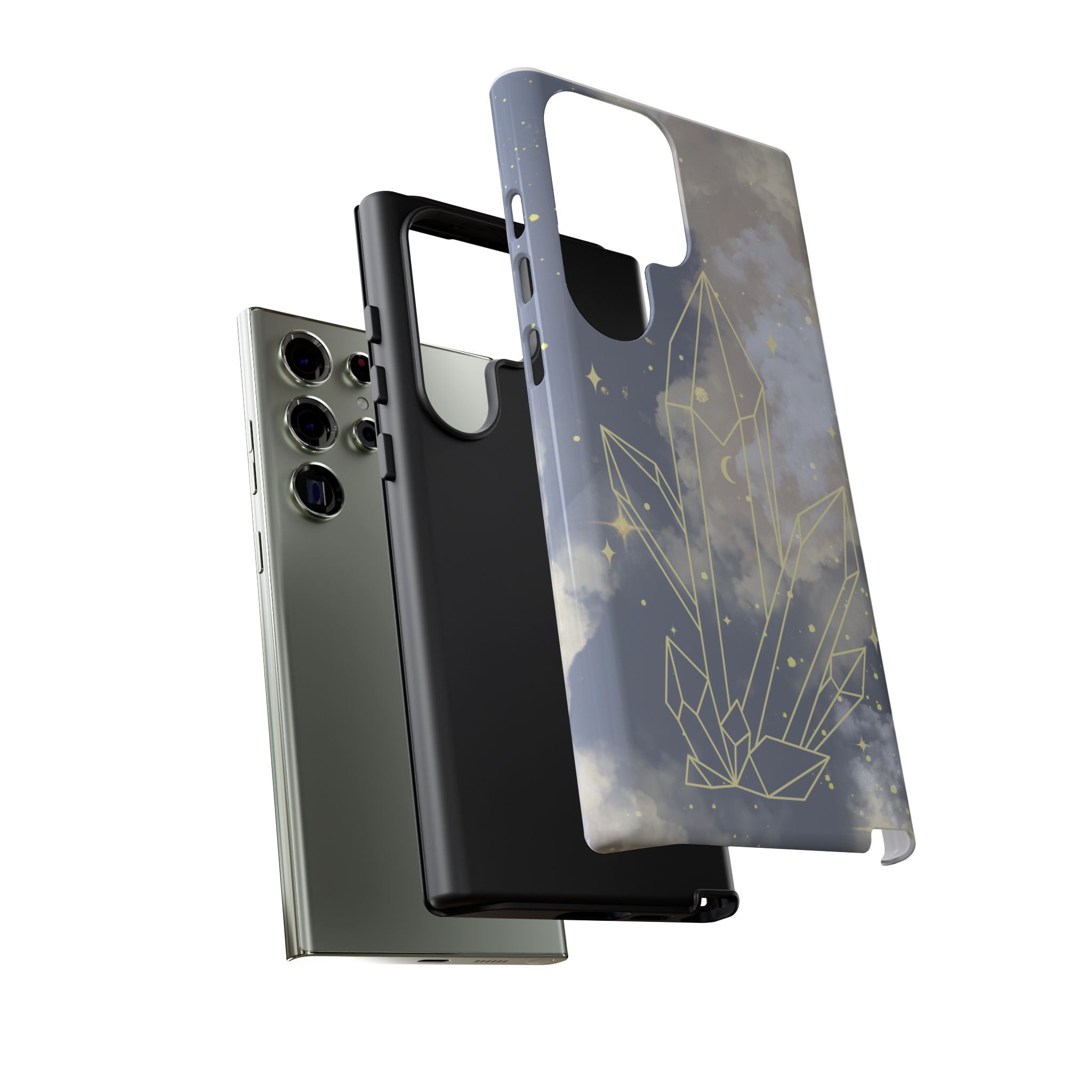 Crystal Moon Tough Phone Case — Mystical Cloudy Sky Protective Cover