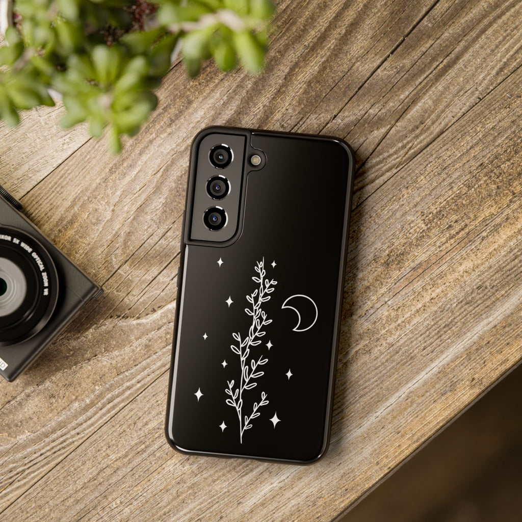 Floral Moon Tough Phone Case – Night Sky Botanical Phone Cover