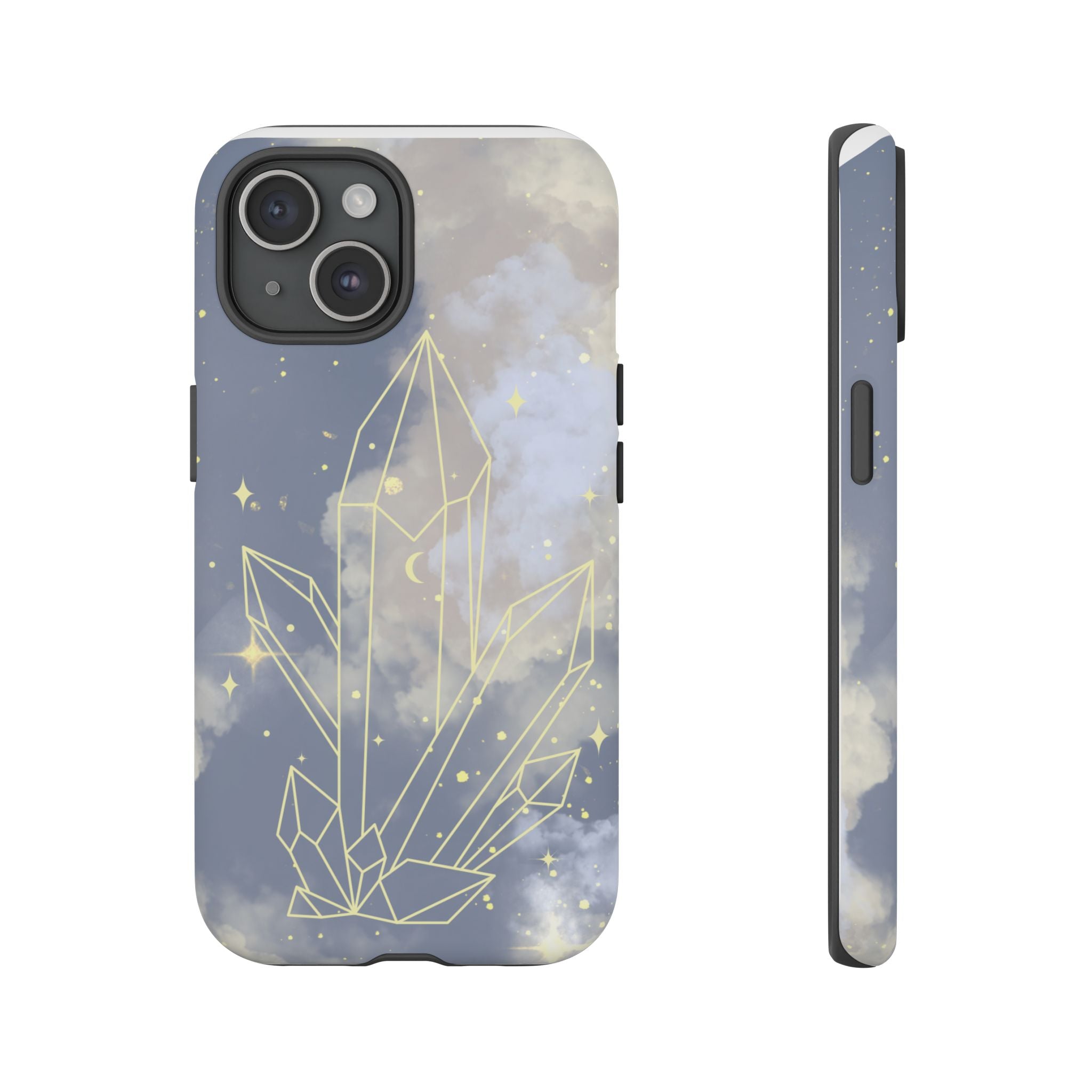 Crystal Moon Tough Phone Case — Mystical Cloudy Sky Protective Cover
