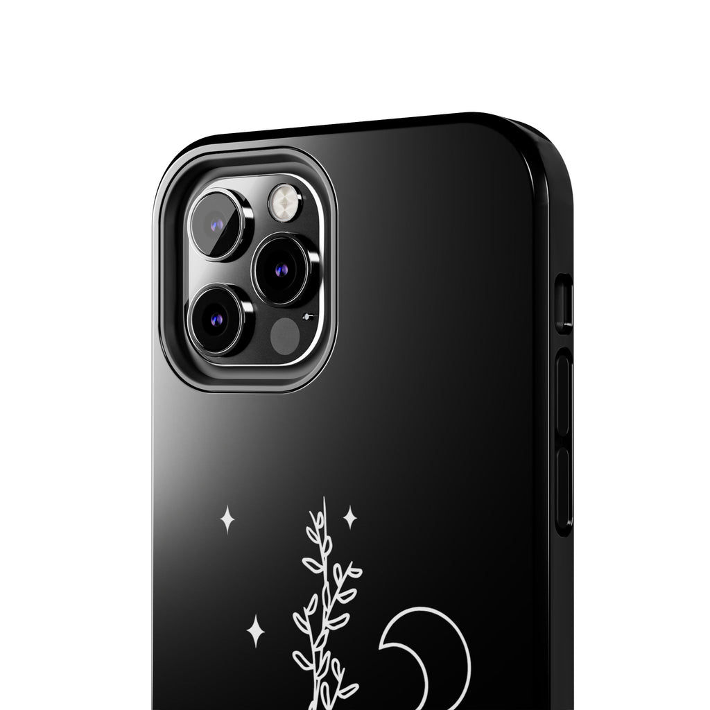 Floral Moon Tough Phone Case – Night Sky Botanical Phone Cover