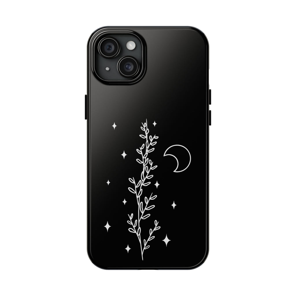 Floral Moon Tough Phone Case – Night Sky Botanical Phone Cover
