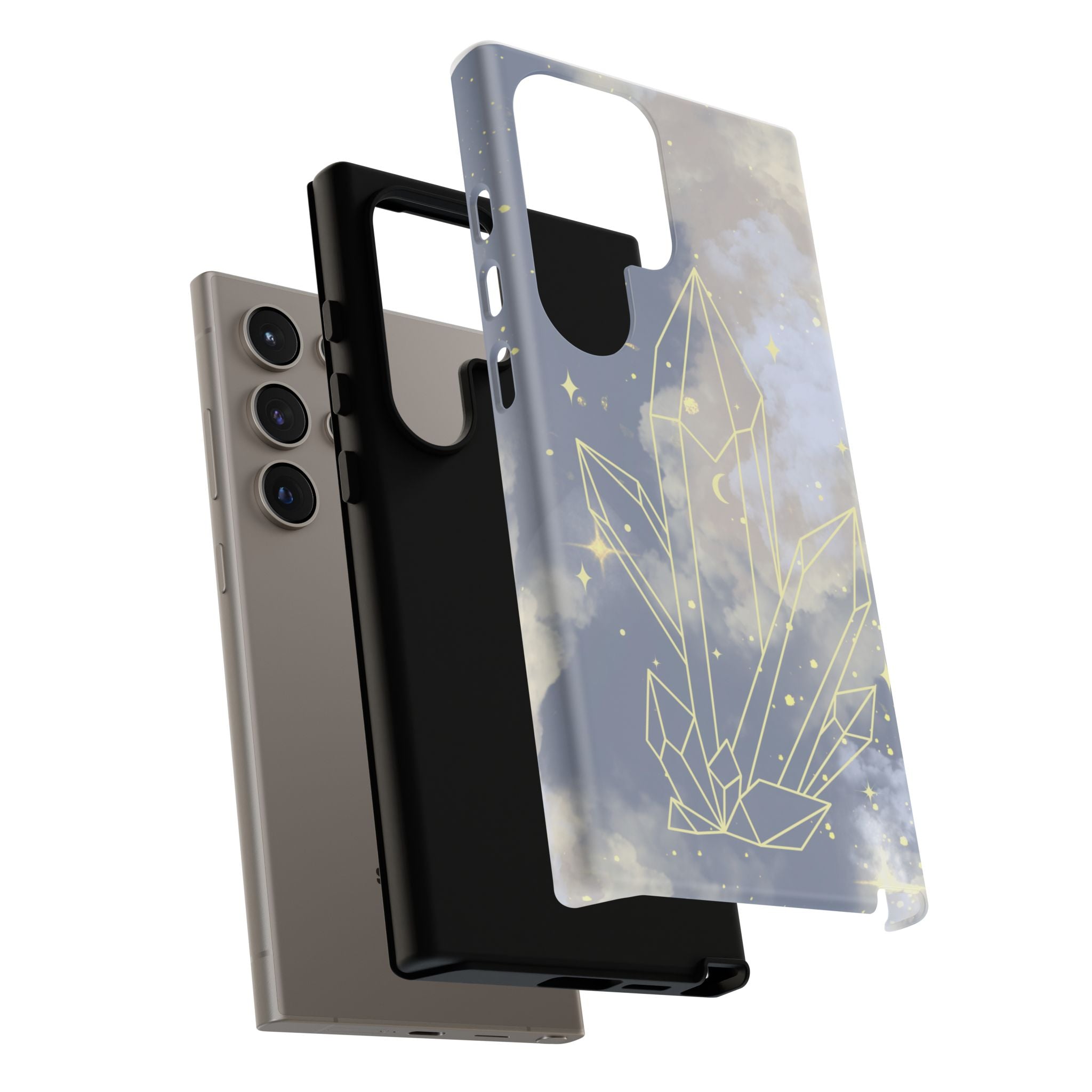 Crystal Moon Tough Phone Case — Mystical Cloudy Sky Protective Cover