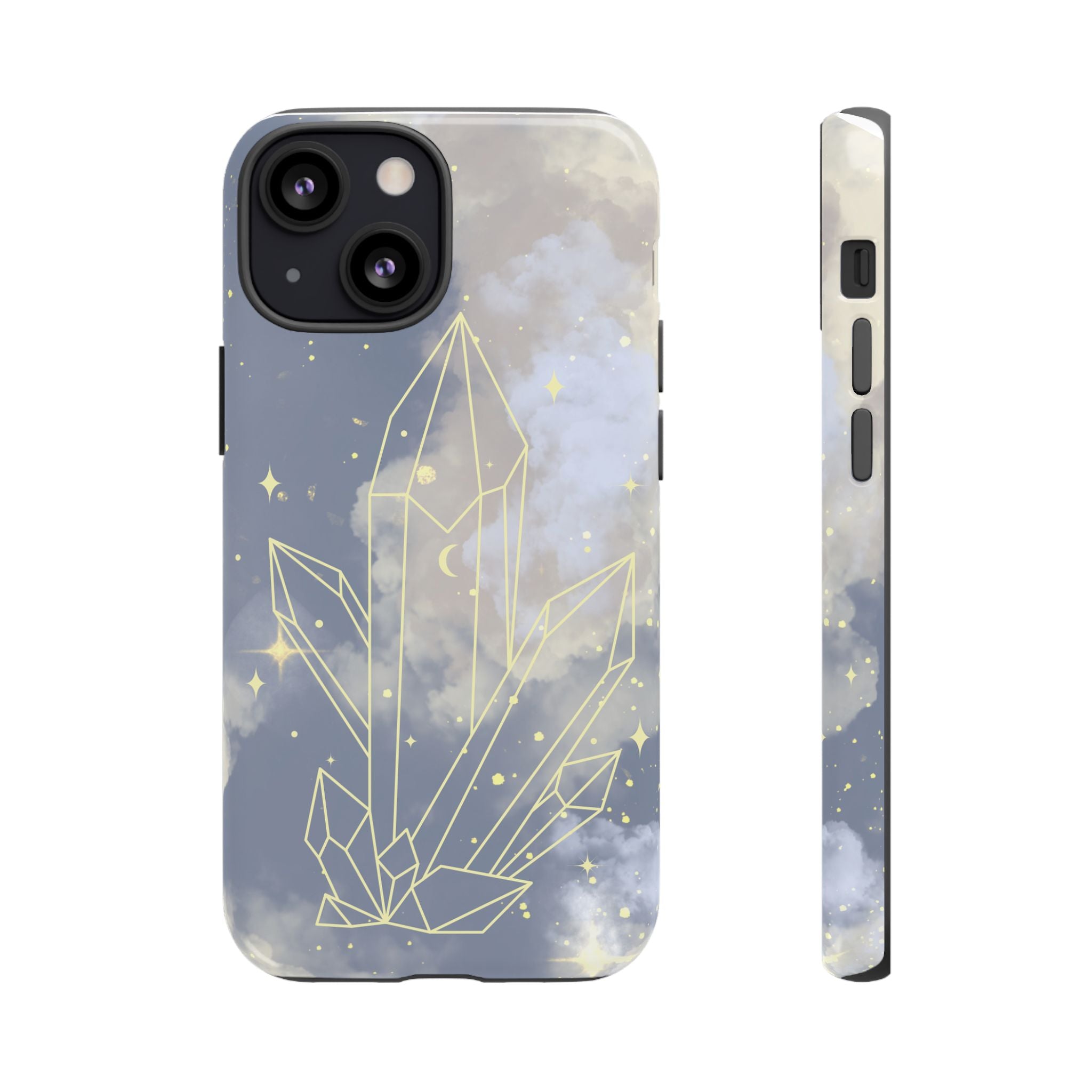 Crystal Moon Tough Phone Case — Mystical Cloudy Sky Protective Cover