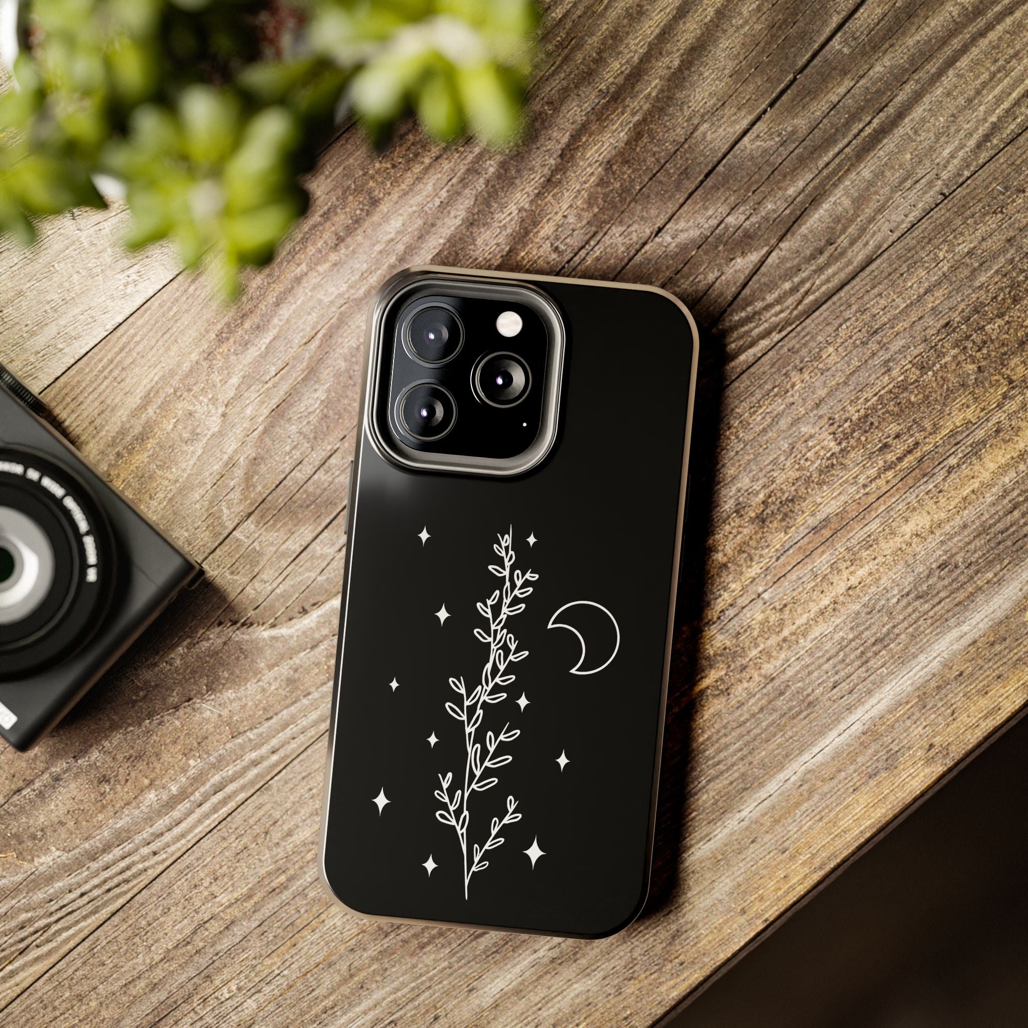 Floral Moon Tough Phone Case – Night Sky Botanical Phone Cover