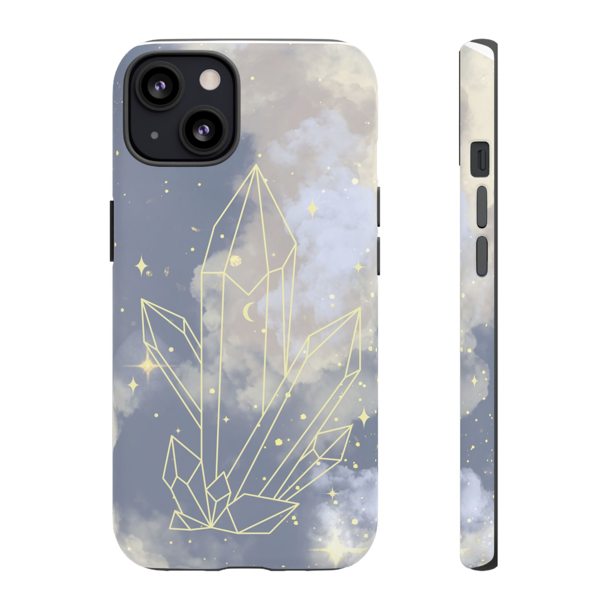 Crystal Moon Tough Phone Case — Mystical Cloudy Sky Protective Cover