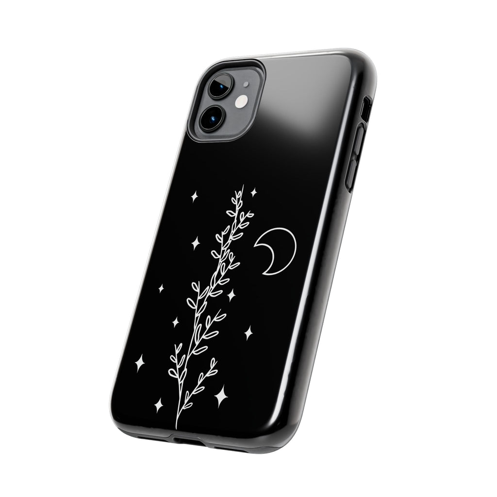 Floral Moon Tough Phone Case – Night Sky Botanical Phone Cover