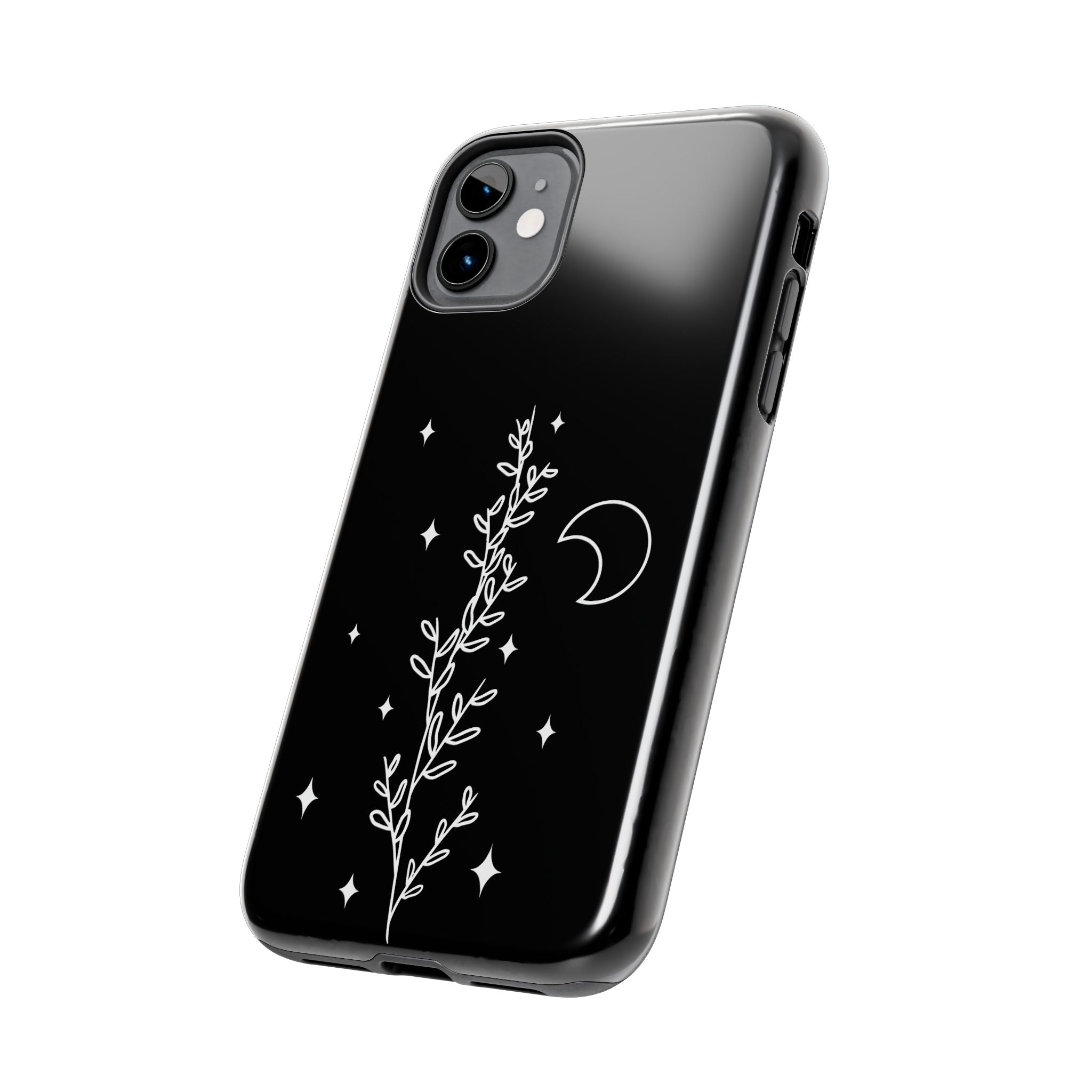 Floral Moon Tough Phone Case – Night Sky Botanical Phone Cover