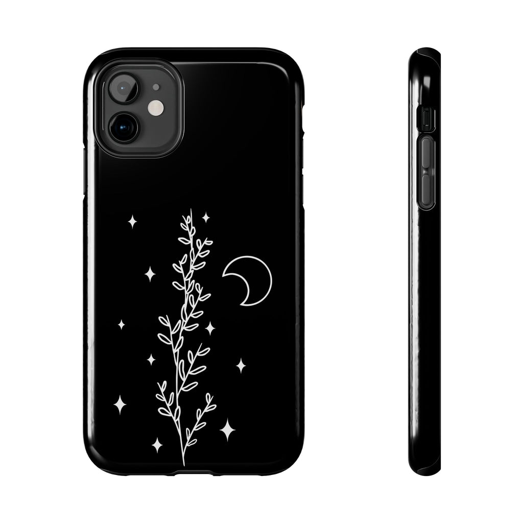 Floral Moon Tough Phone Case – Night Sky Botanical Phone Cover