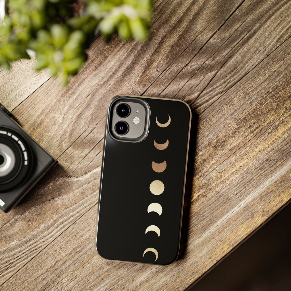 Moon Phase Tough Phone Case — Minimalist Celestial iPhone Protector