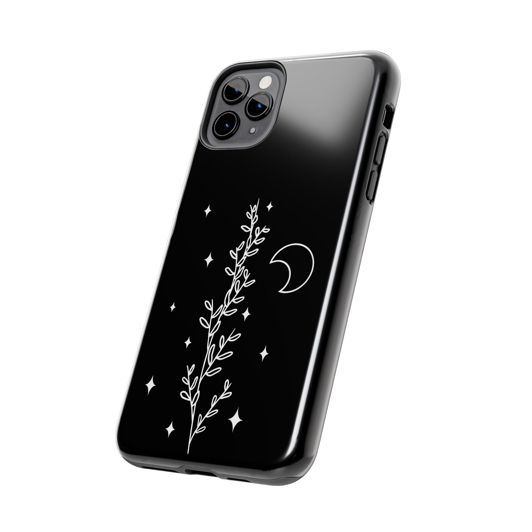 Floral Moon Tough Phone Case – Night Sky Botanical Phone Cover