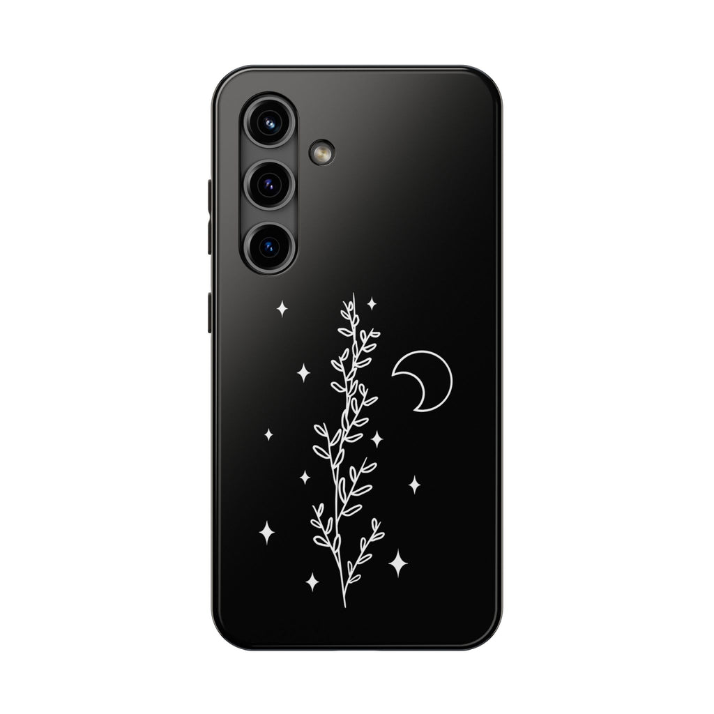 Floral Moon Tough Phone Case – Night Sky Botanical Phone Cover