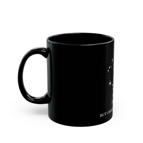 Aquarius 'Detached But Observing Everything' Black Ceramic Mug — Constellation Quote Coffee Cup