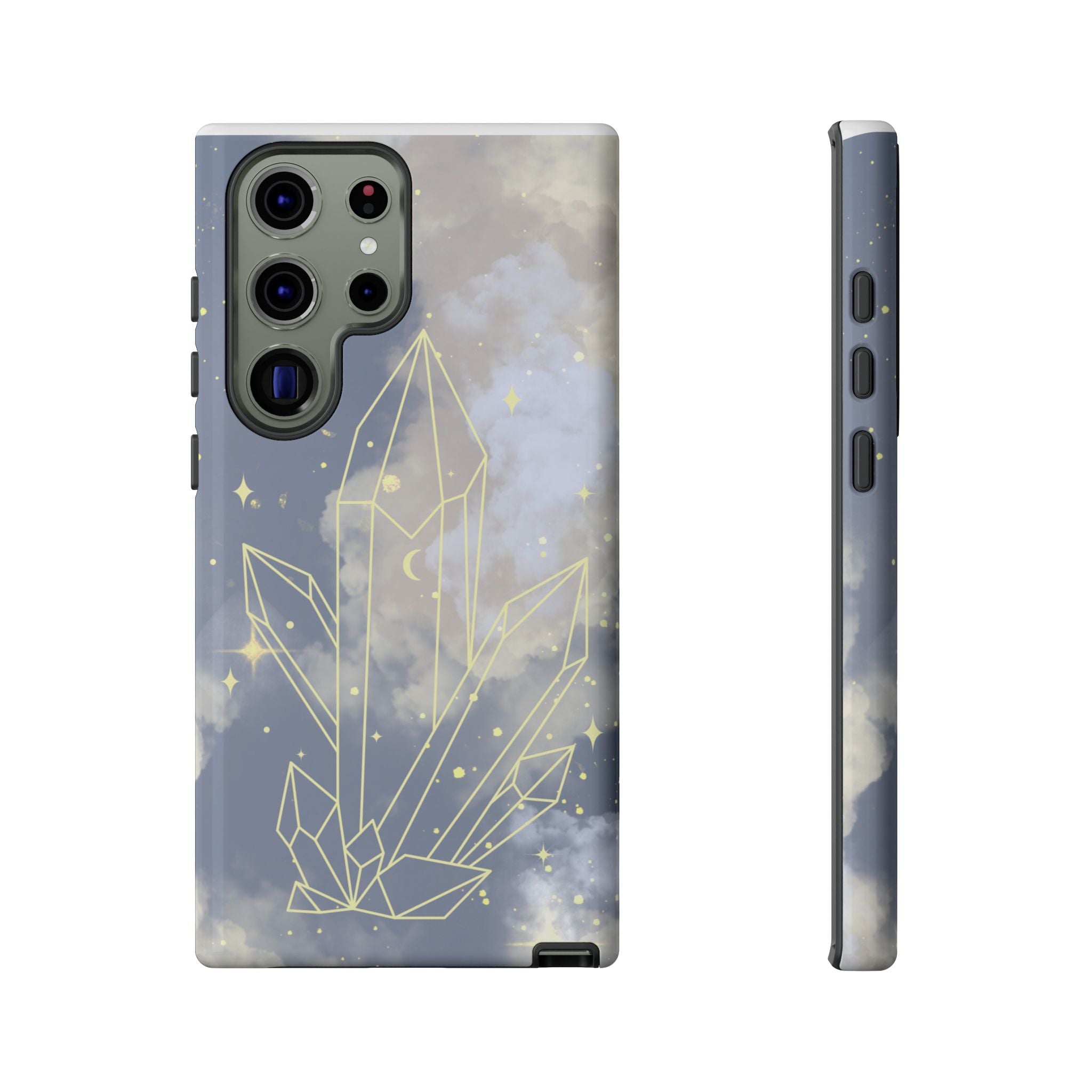 Crystal Moon Tough Phone Case — Mystical Cloudy Sky Protective Cover