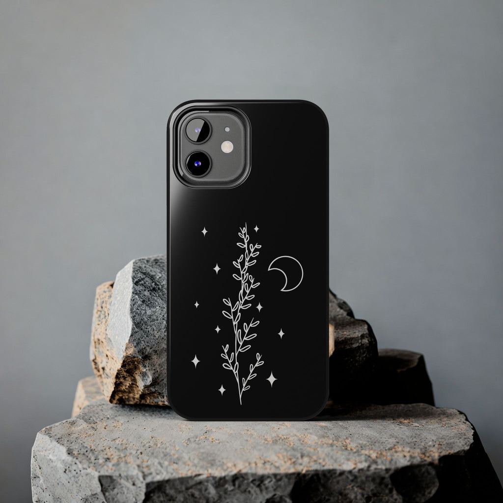 Floral Moon Tough Phone Case – Night Sky Botanical Phone Cover