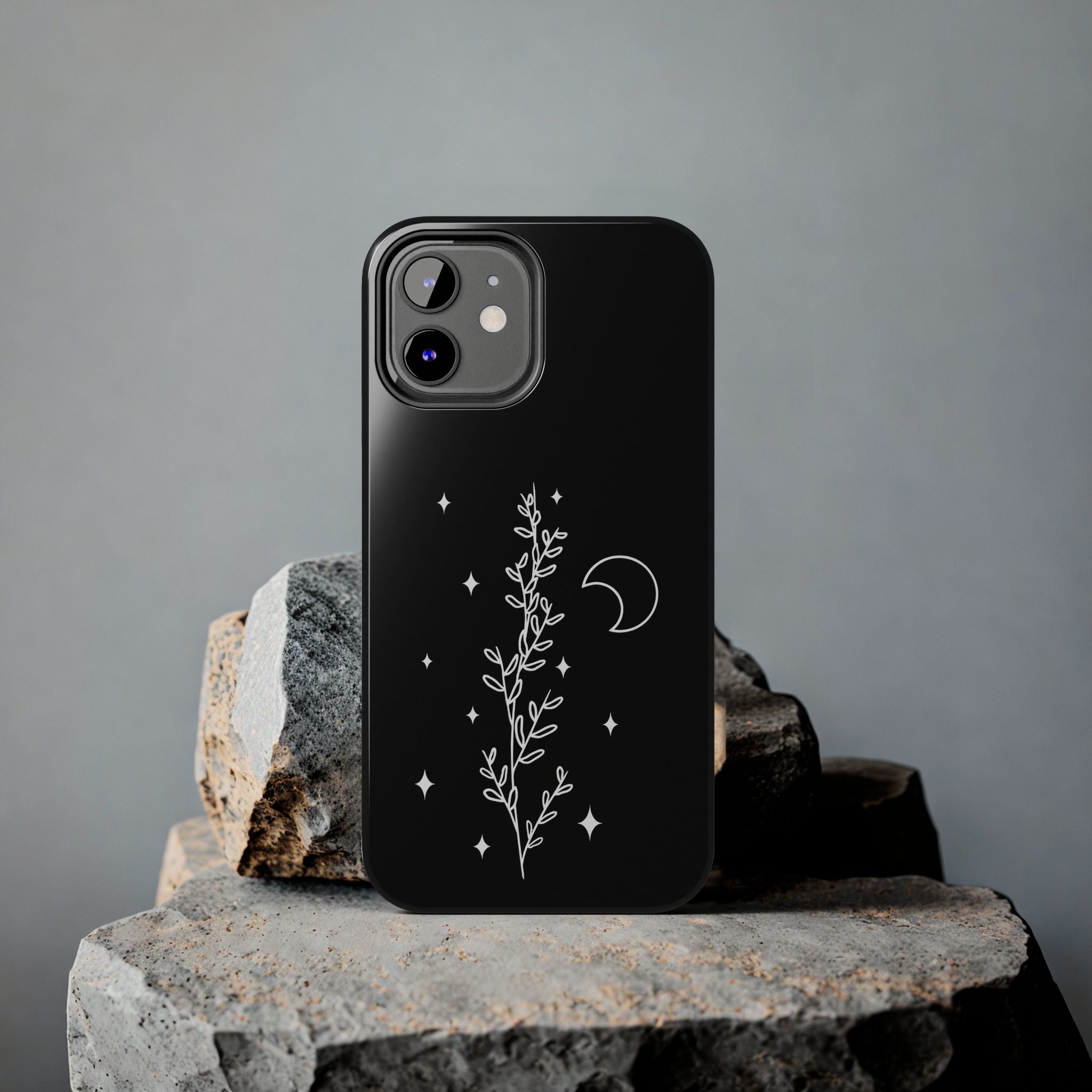 Floral Moon Tough Phone Case – Night Sky Botanical Phone Cover