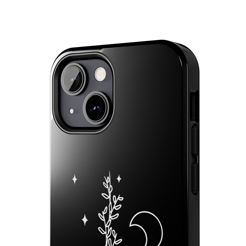 Floral Moon Tough Phone Case – Night Sky Botanical Phone Cover