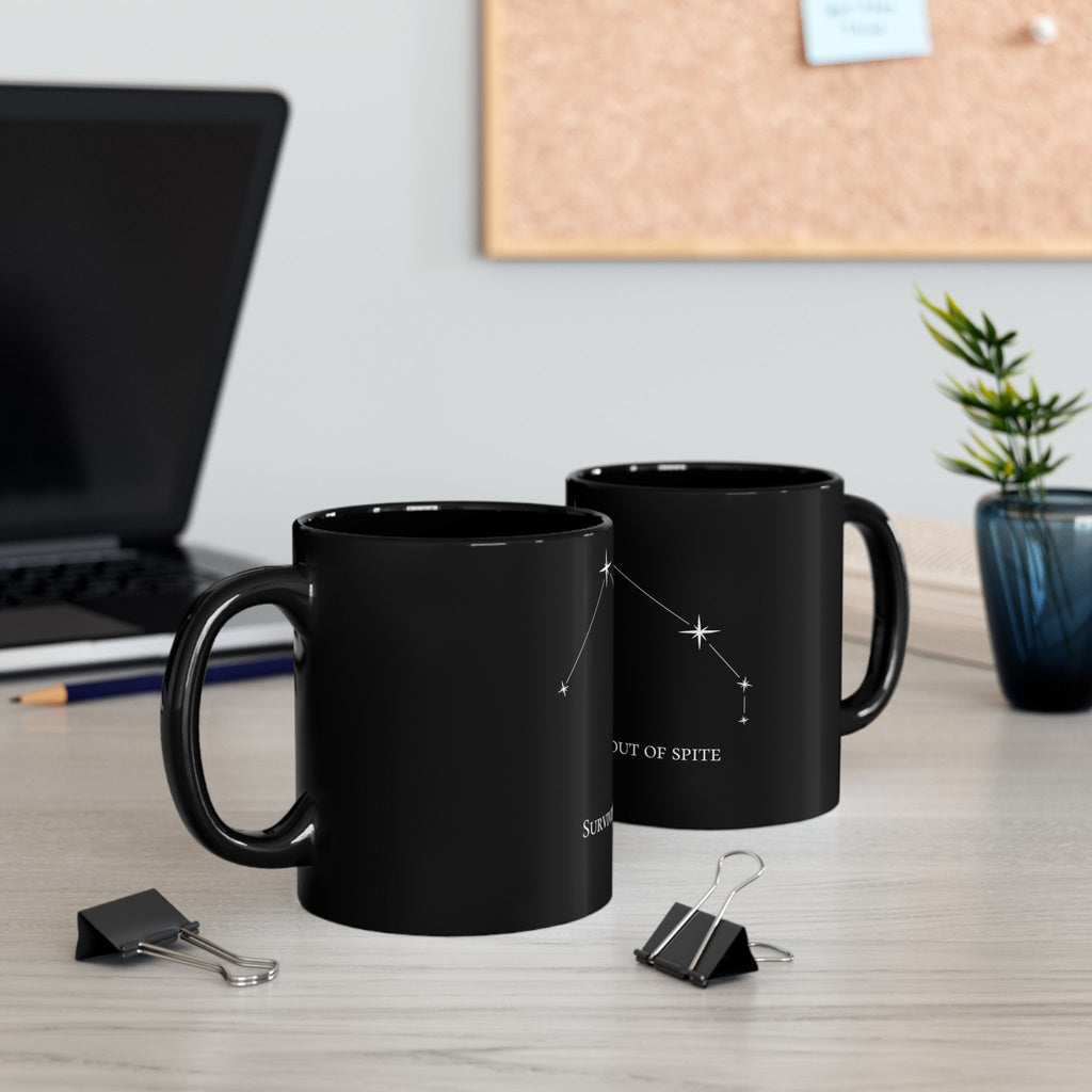 Aries 'Surviving Out of Spite' Mug — Constellation Black Coffee Cup (11oz/15oz)