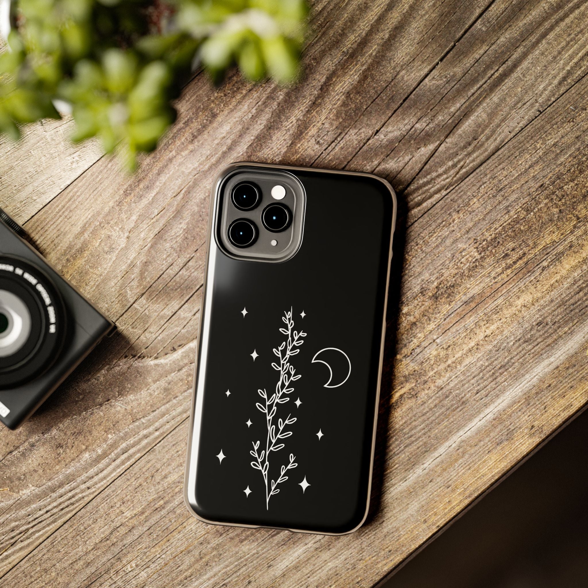 Floral Moon Tough Phone Case – Night Sky Botanical Phone Cover