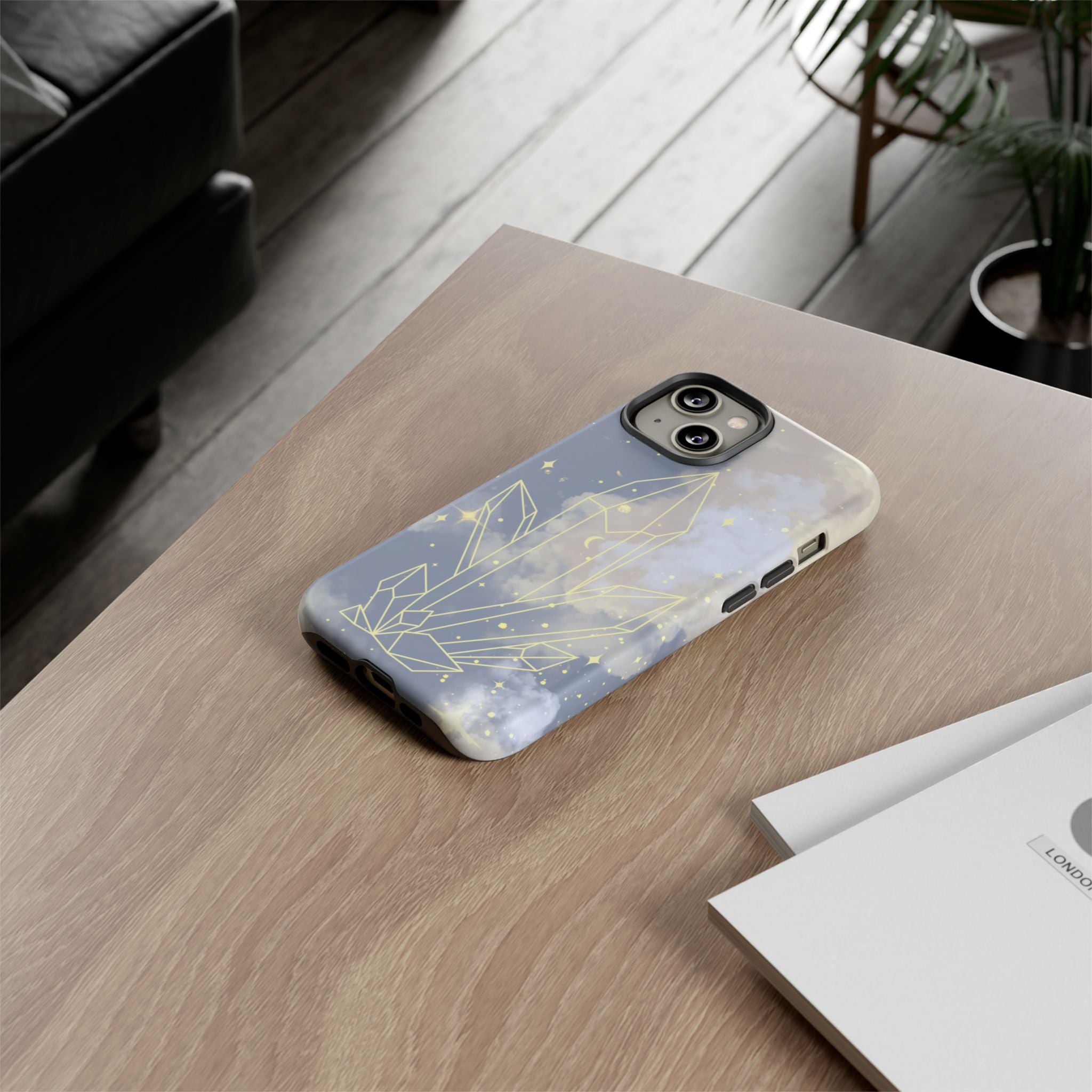 Crystal Moon Tough Phone Case — Mystical Cloudy Sky Protective Cover