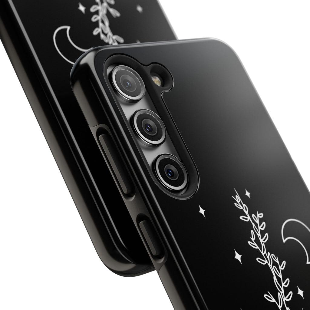 Floral Moon Tough Phone Case – Night Sky Botanical Phone Cover