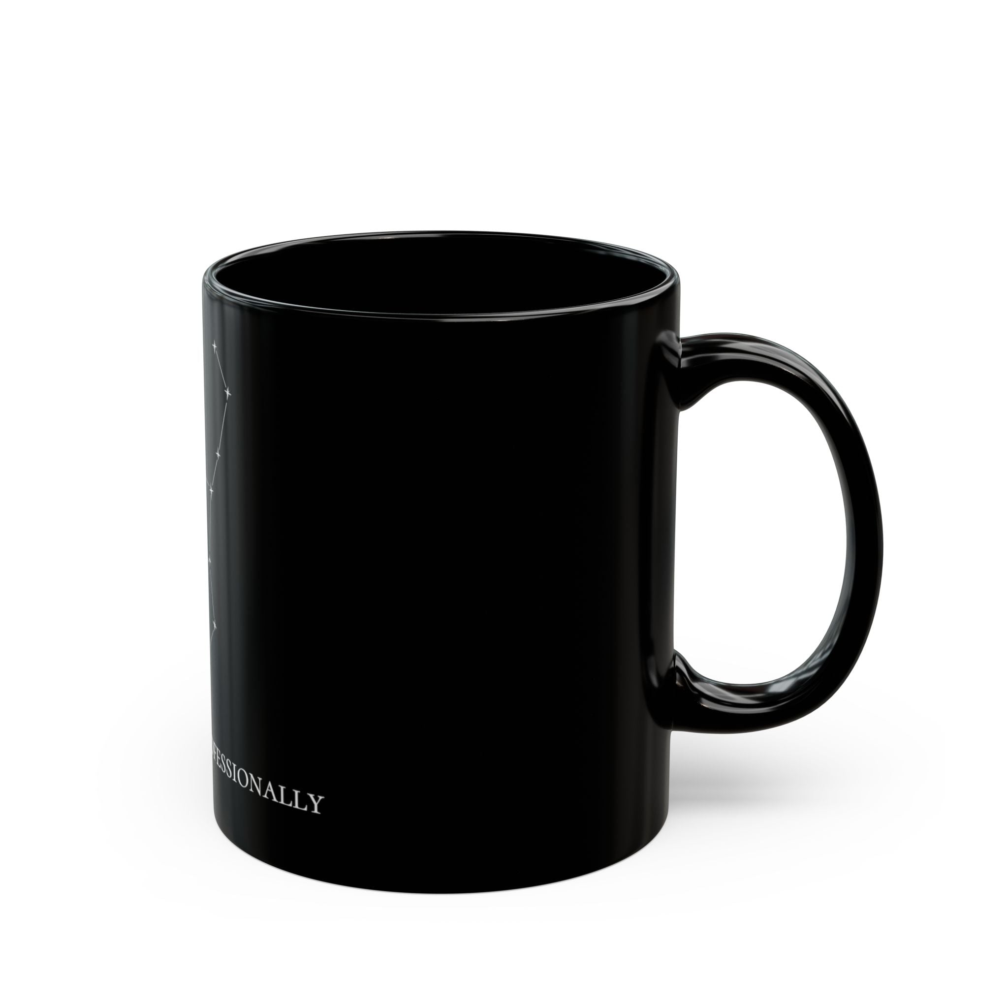 Virgo Constellation Mug - Overthinking Professionally Coffee Mug — Black Ceramic Mug