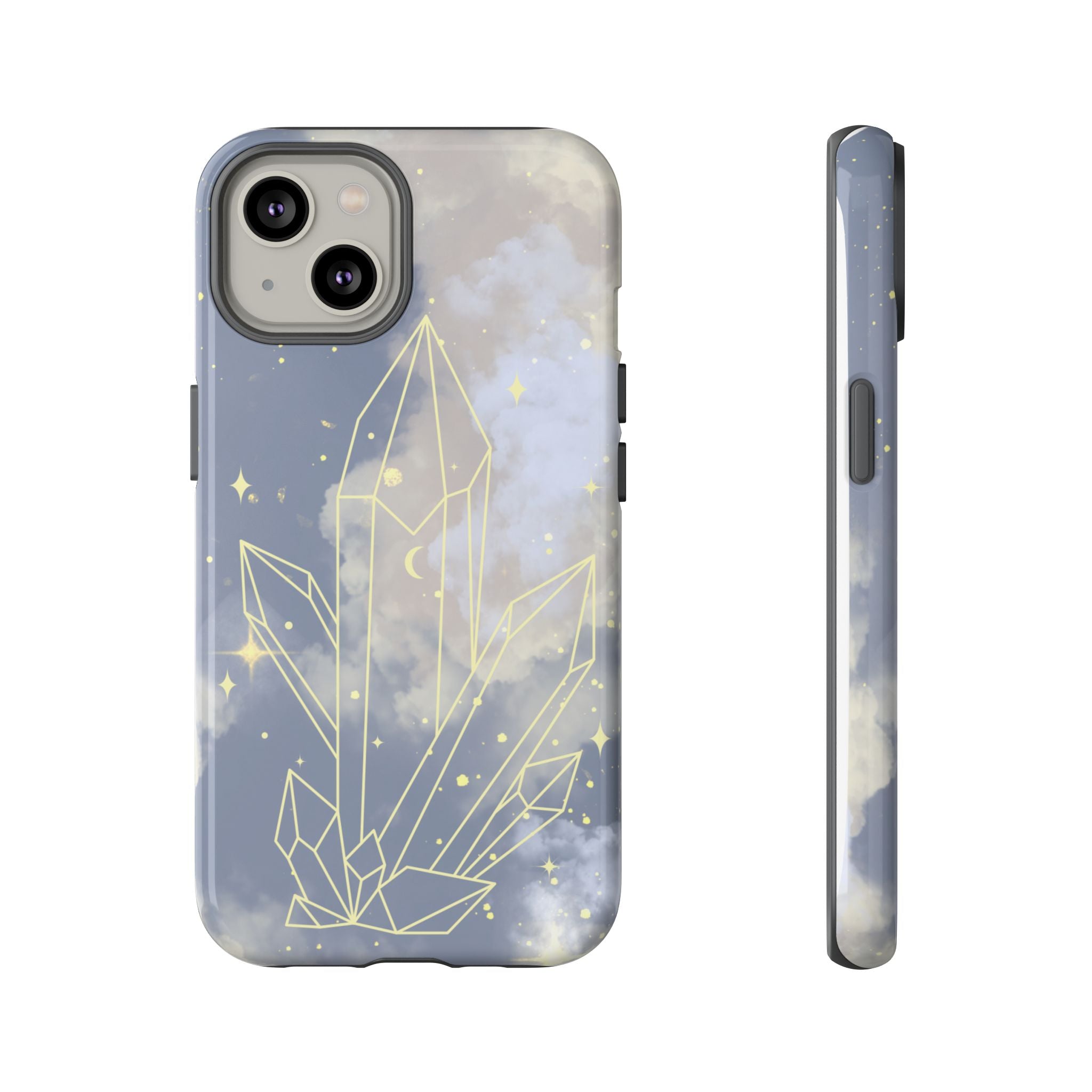 Crystal Moon Tough Phone Case — Mystical Cloudy Sky Protective Cover
