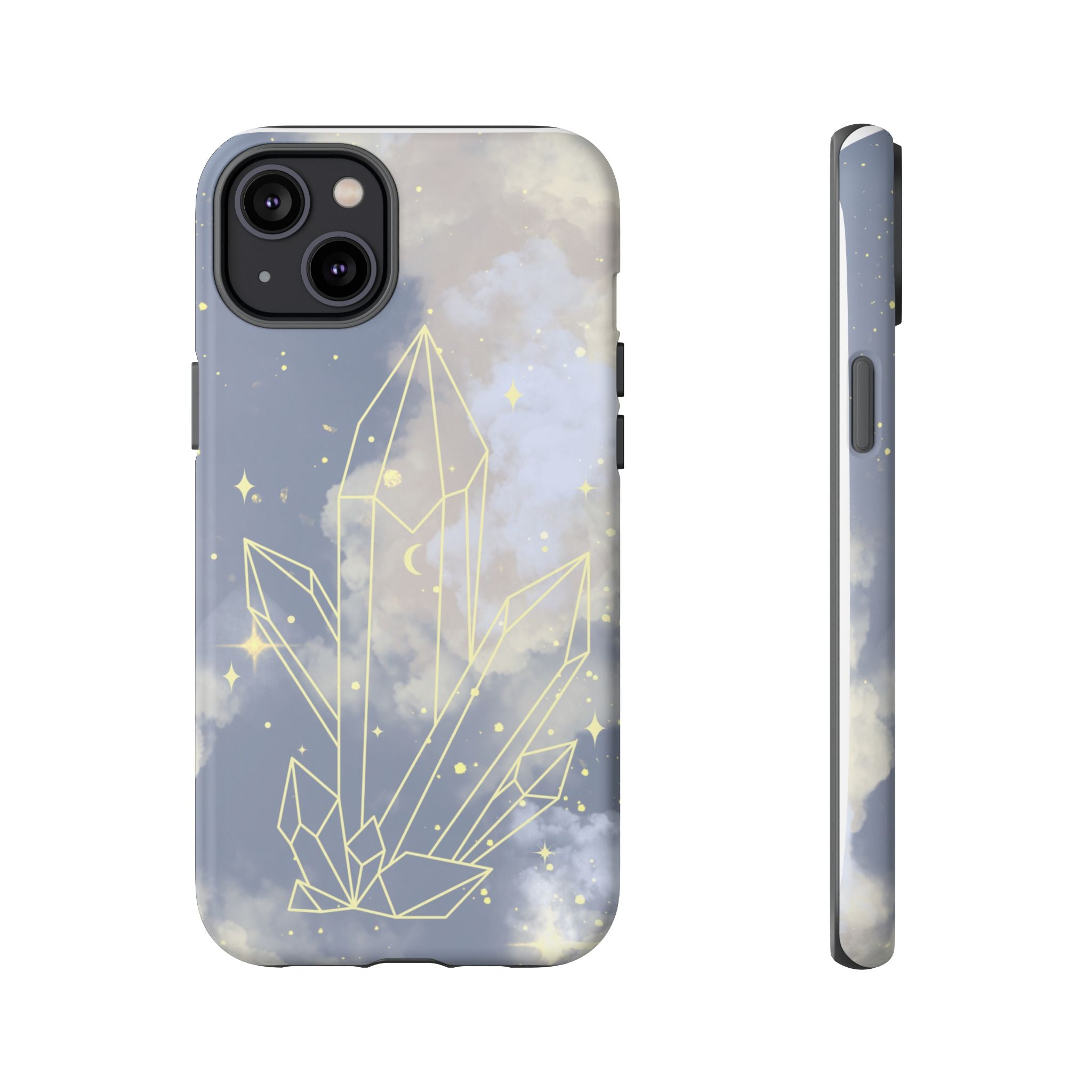 Crystal Moon Tough Phone Case — Mystical Cloudy Sky Protective Cover