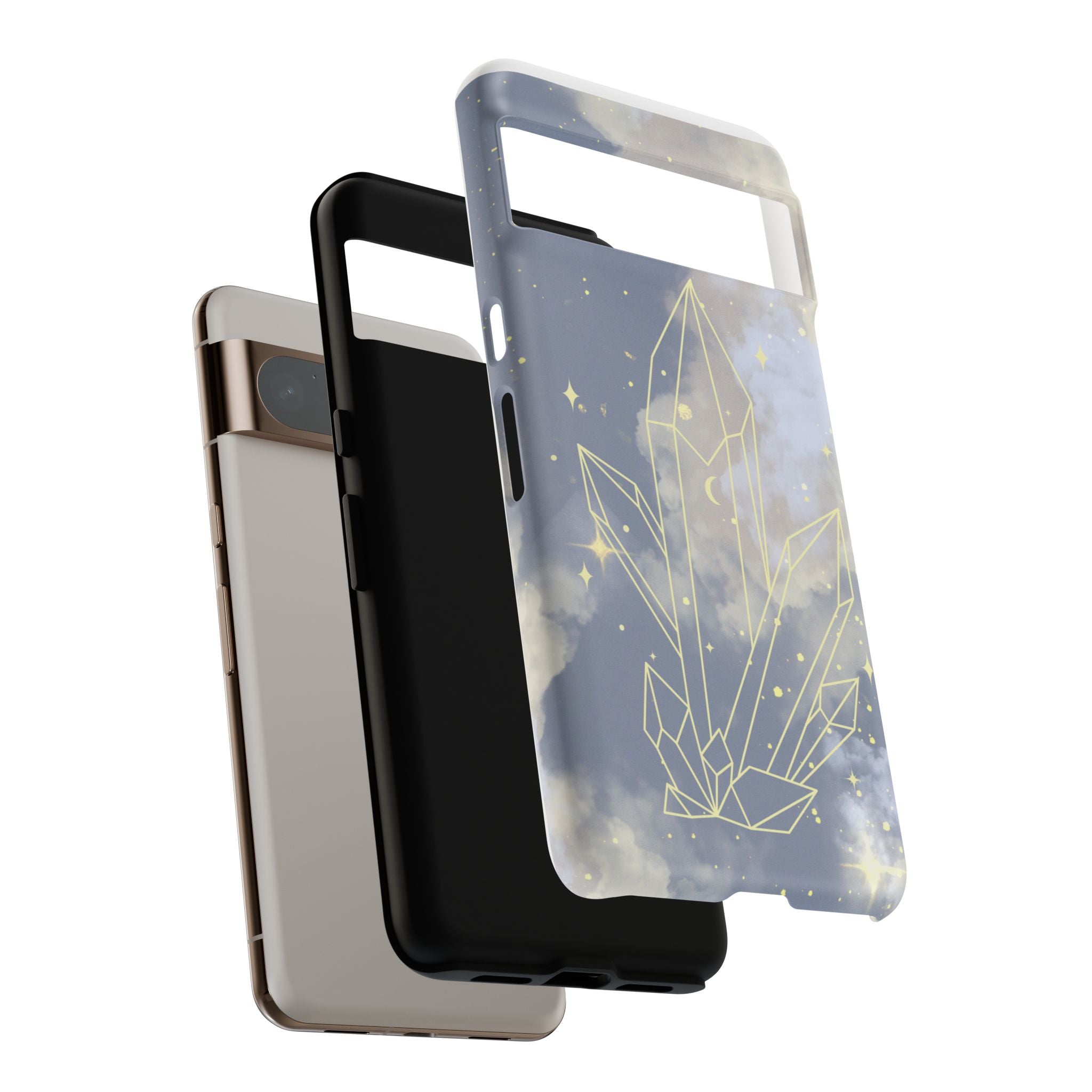 Crystal Moon Tough Phone Case — Mystical Cloudy Sky Protective Cover