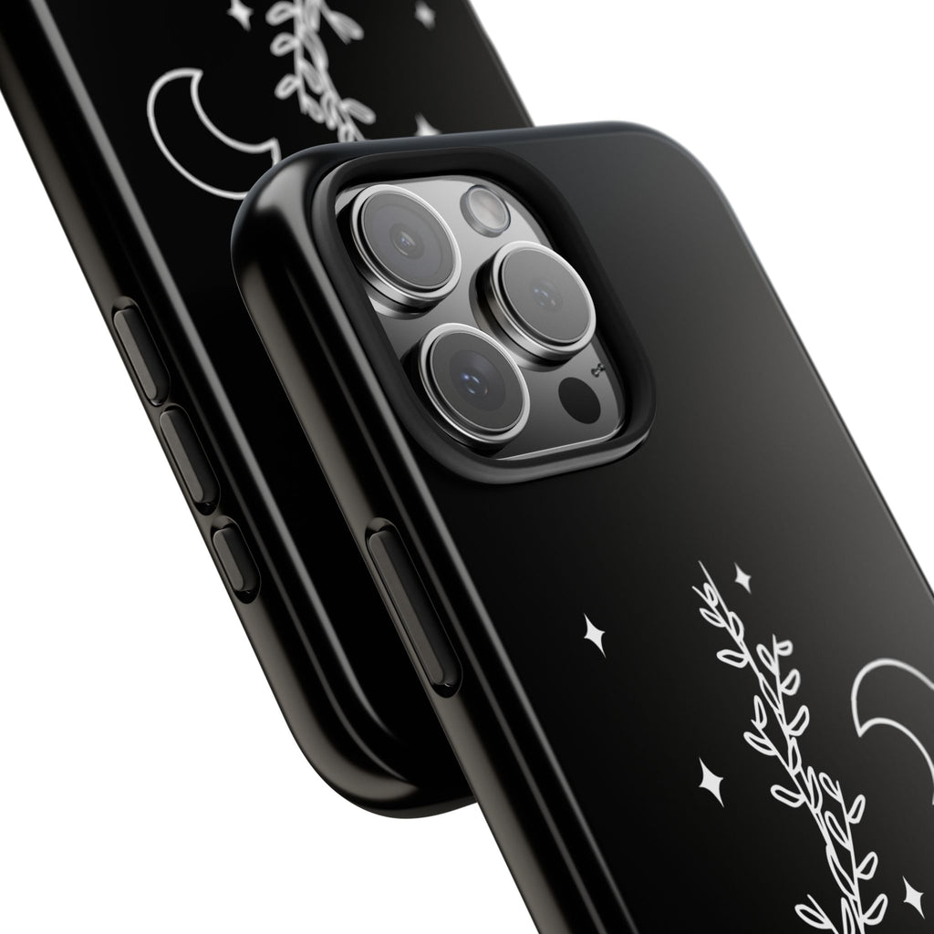 Floral Moon Tough Phone Case – Night Sky Botanical Phone Cover