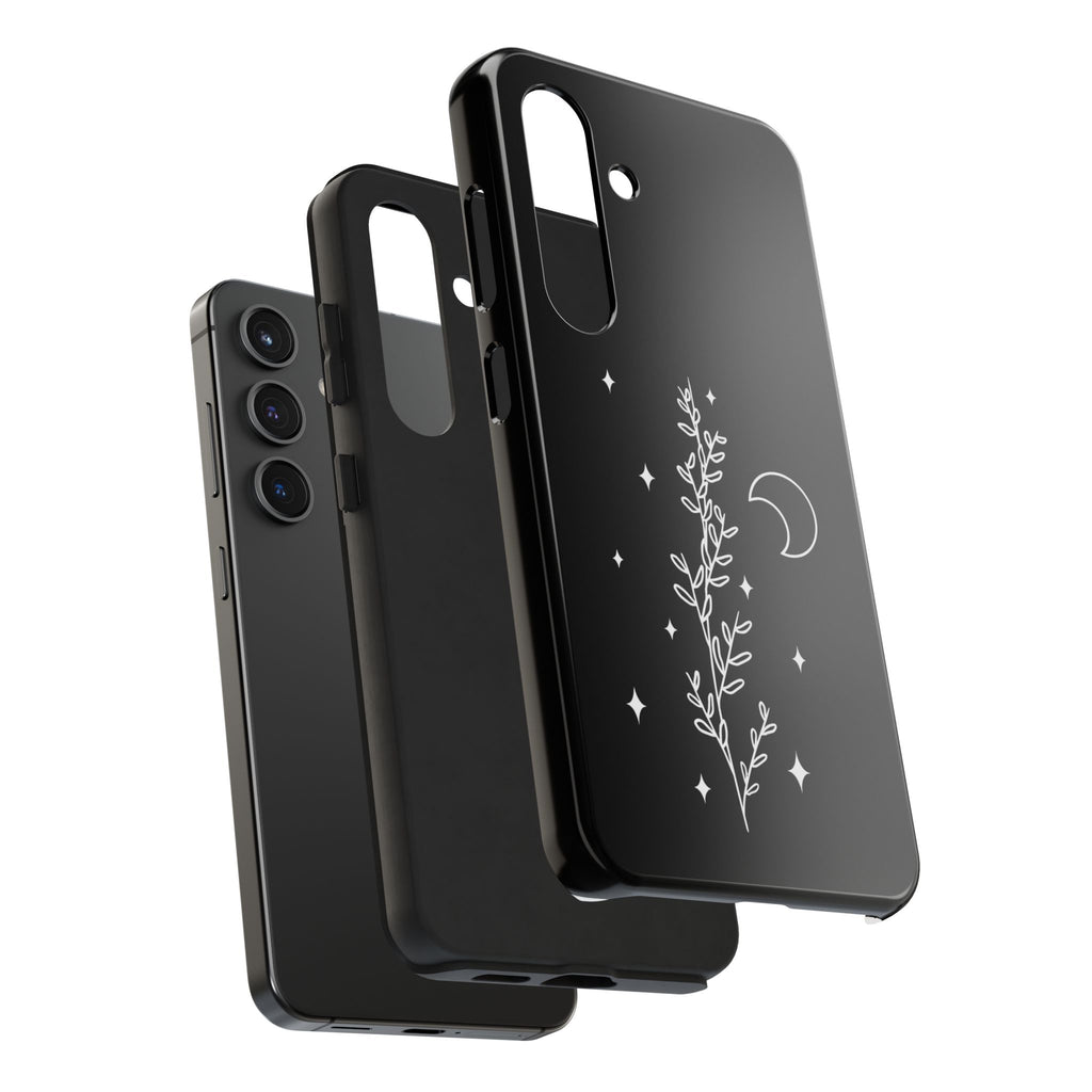 Floral Moon Tough Phone Case – Night Sky Botanical Phone Cover