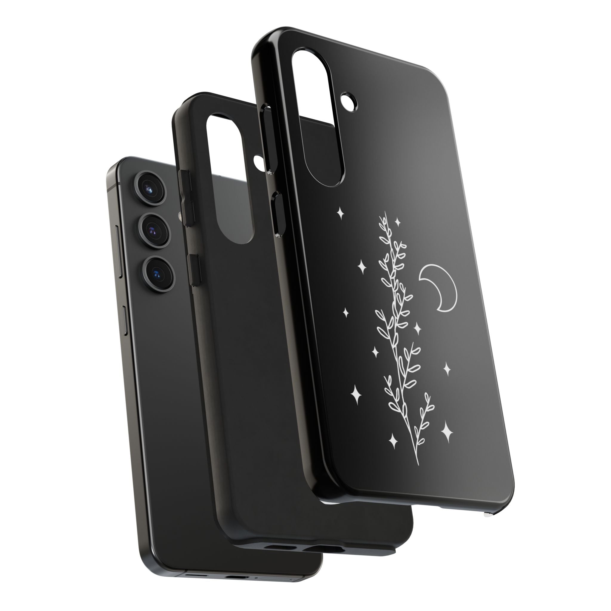 Floral Moon Tough Phone Case – Night Sky Botanical Phone Cover
