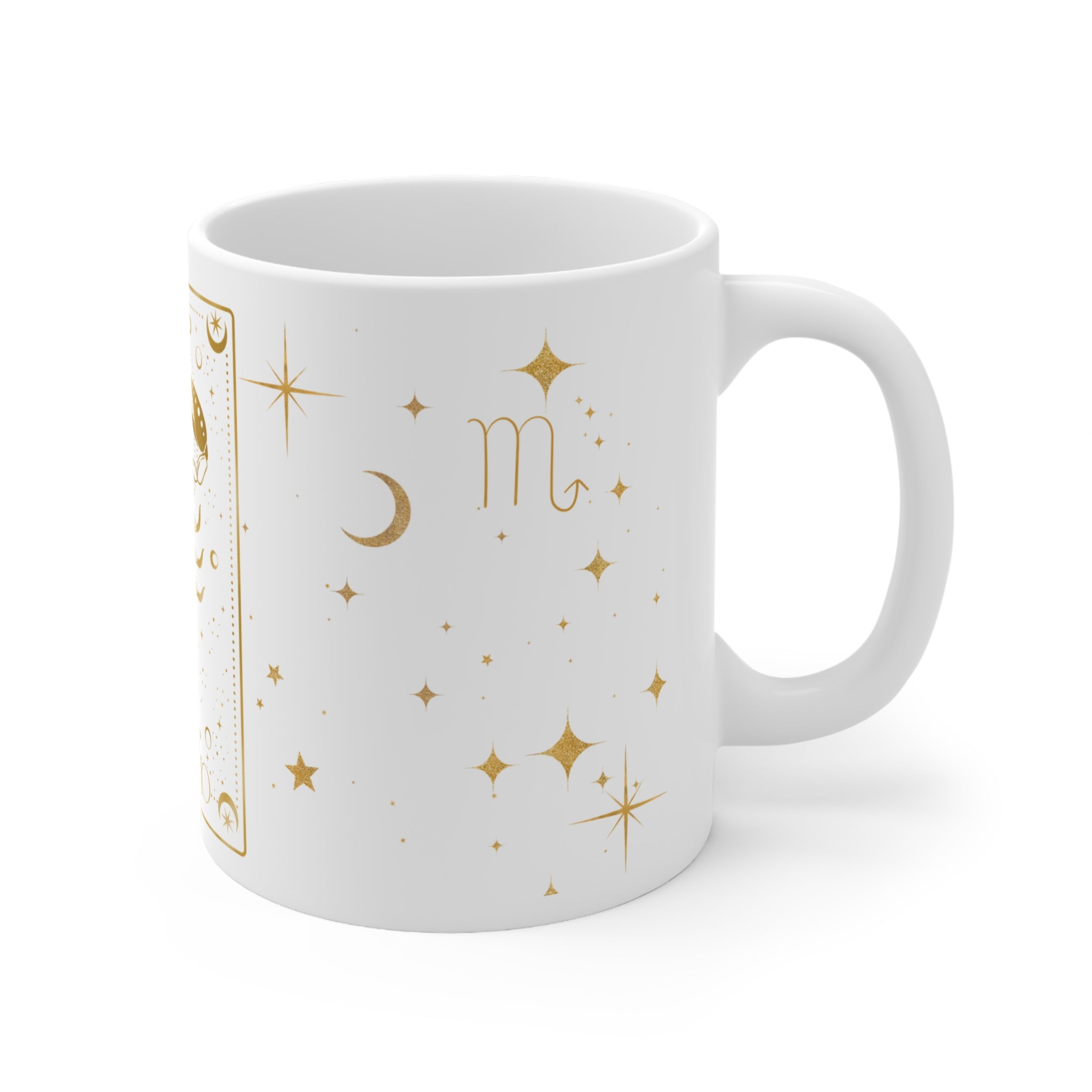Scorpio Zodiac Ceramic Mug – Gold Astrological Scorpio Coffee Cup, Birthday & Horoscope Gift