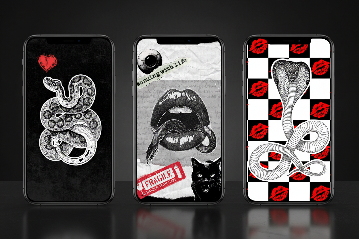Medusa Was Never the Villain - all three wallpapers phone mockup